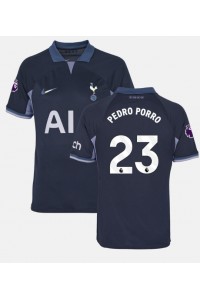 Tottenham Hotspur Pedro Porro #23 Jalkapallovaatteet Vieraspaita 2023-24 Lyhythihainen